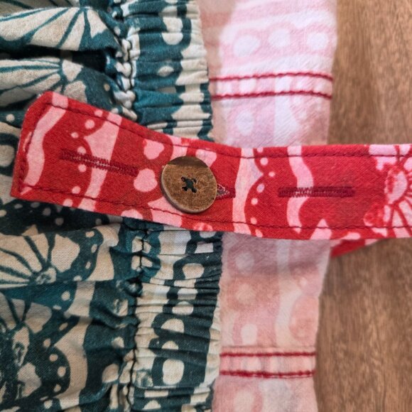 Free People Red Palm Bay Printed Shortalls Multicolor Floral Print Pockets Large - Picture 5 of 16